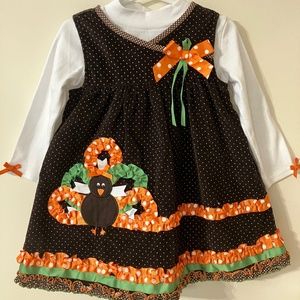 2T Bonnie Jean Thanksgiving Jumper Dress